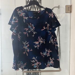 Lane Bryant Blue Floral Blouse